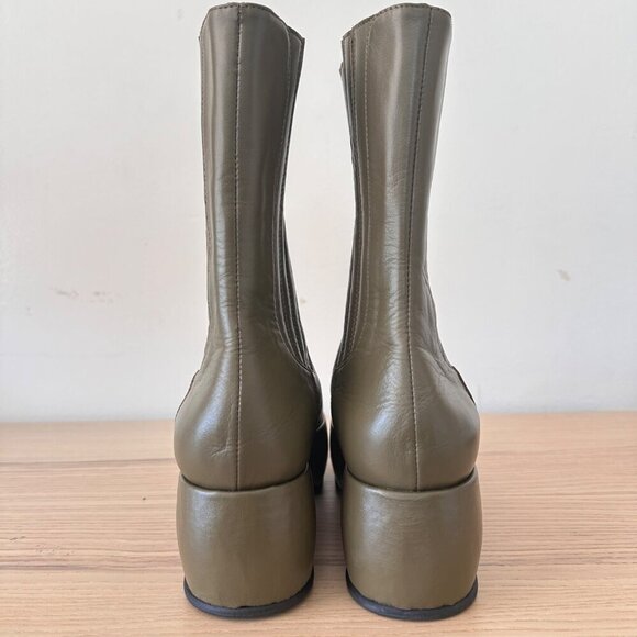 Nicole Saldana Handmade Women's Khaki Mia Boot, Size 37 (7) $640 - Picture 7 of 12